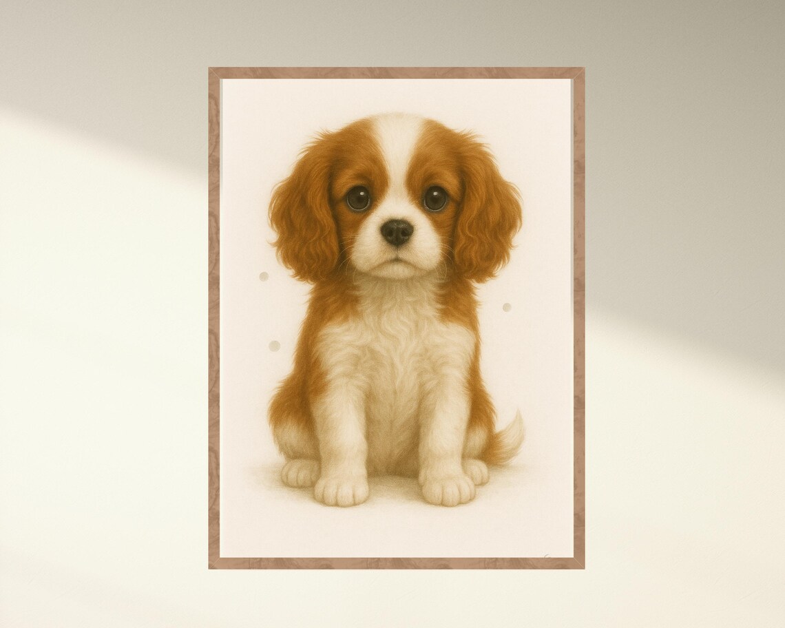 Cavalier King Charles Spaniel, Nursery Kids Room Art - Image 4