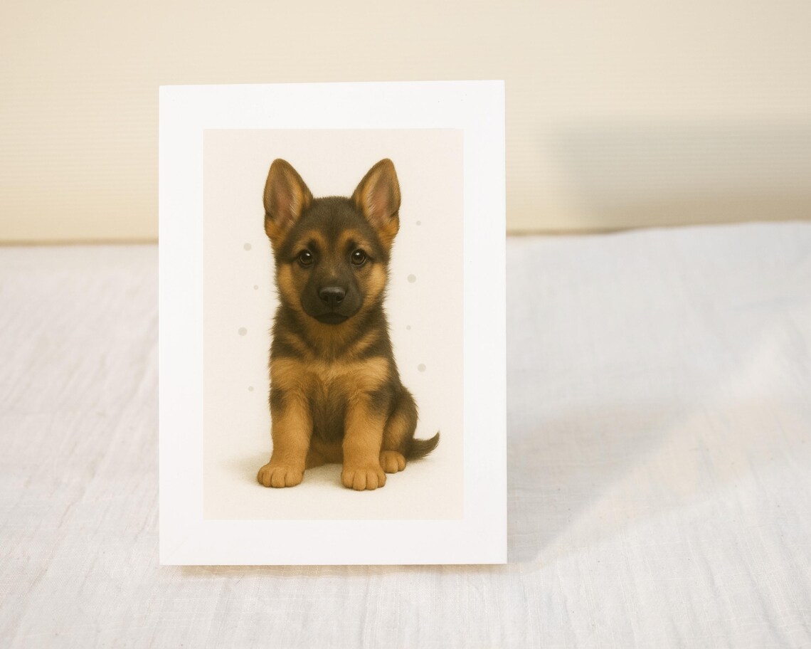 German Shepherd Puppy, Cute Nursery Dog Poster - Image 3