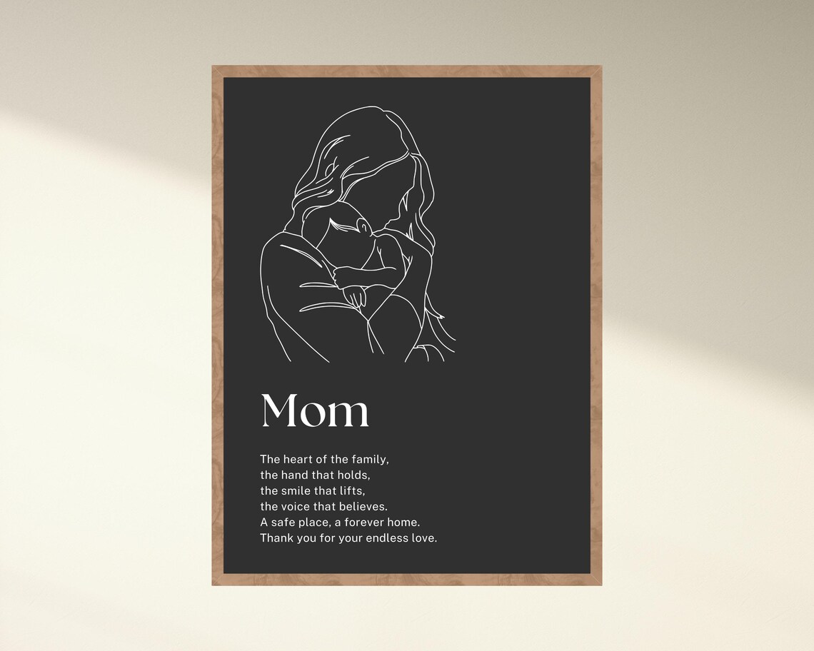Minimalist Line Art, Modern Mom Gift