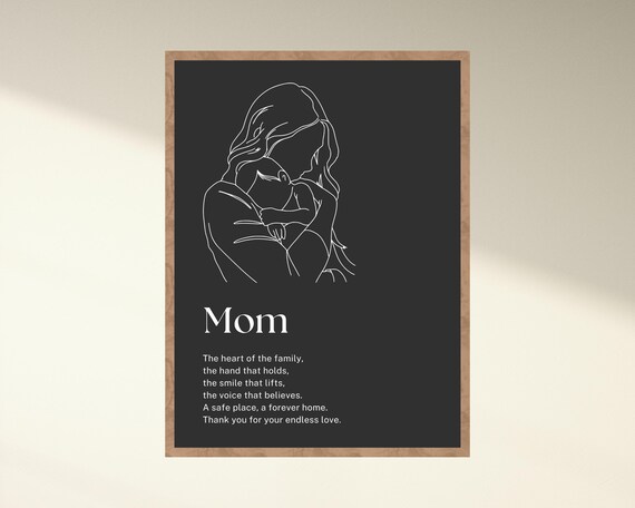 Minimalist Line Art, Modern Mom Gift