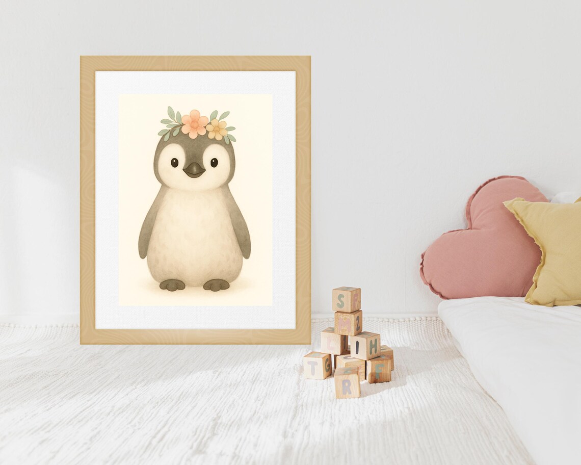 Penguin Wall Art For Kids Room, Nursery Decor - Image 3
