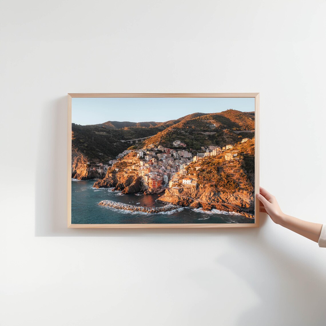 Riomaggiore Cinque Terre Italy Sunset Over Cliffs And Sea Poster - Image 2