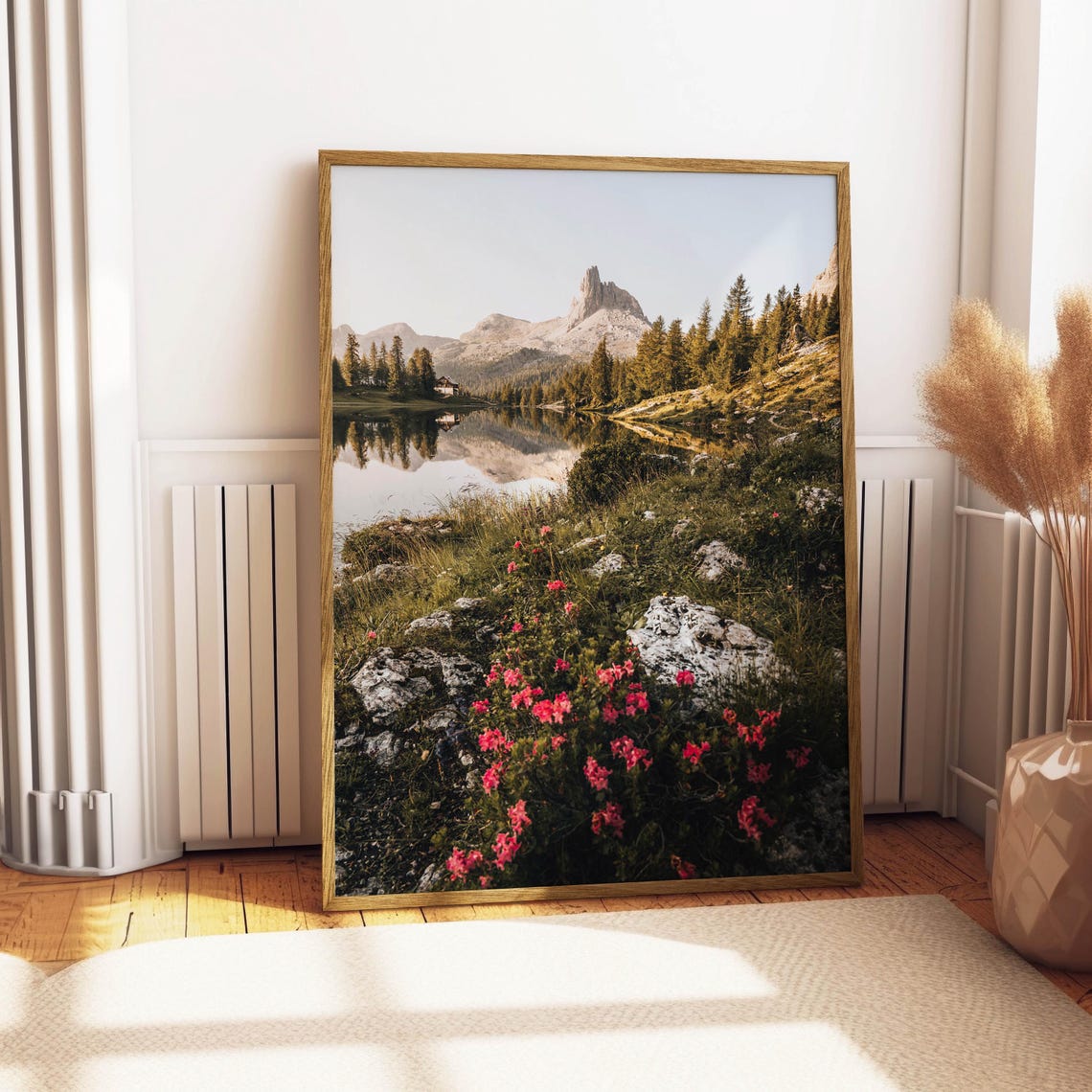 Lago di Federa Dolomites Alpine Mirror Blossoms Reflection Poster - Image 4