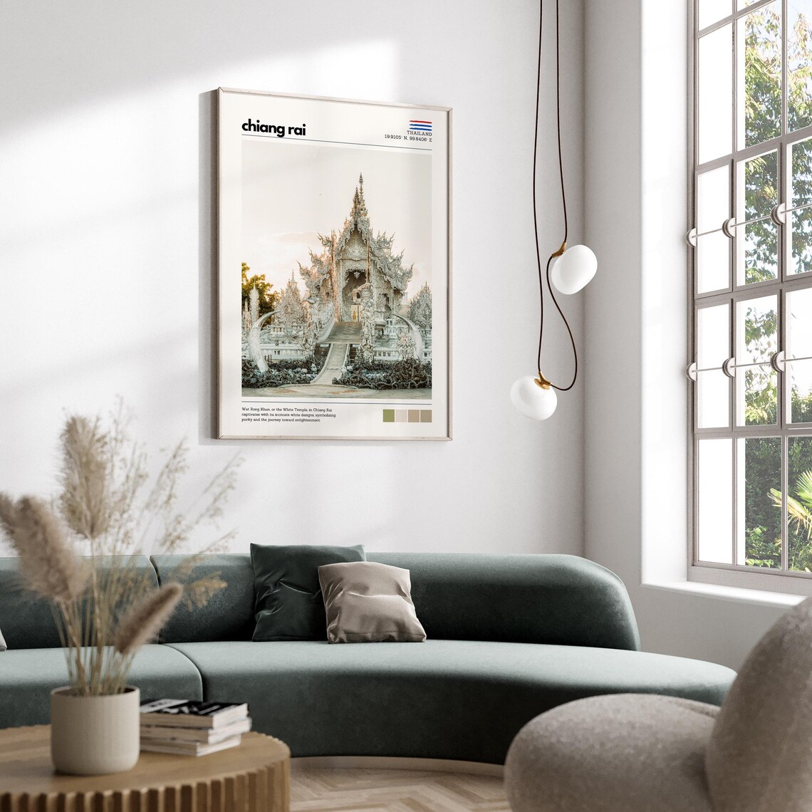 Wat Rong Khun White Temple Chiang Rai Thailand Intricate Travel Poster - Image 5