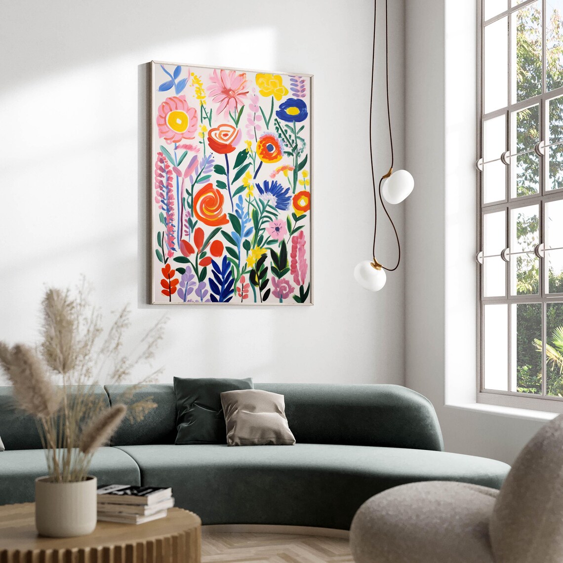 Colorful Wildflower Meadow Painting Joyful Floral Art Poster - Image 2