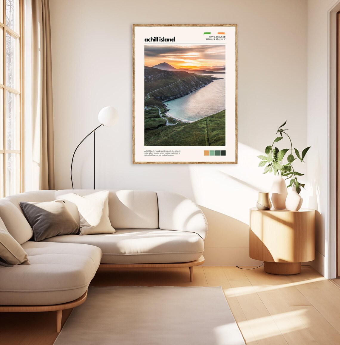 Achill Island Ireland Sunset Over Rugged Atlantic Coastline Poster - Image 3
