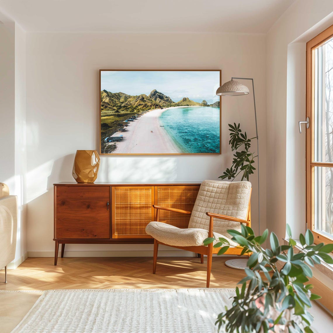 Pink Sand Beach with Turquoise Water Tropical Paradise Poster - Image 5