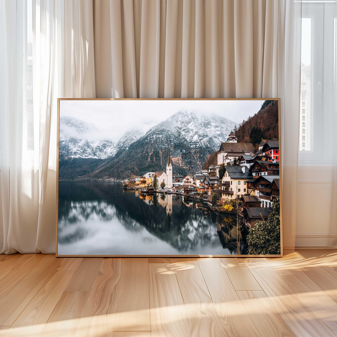 Hallstatt Austria Winter Village Travel Poster - Image 4
