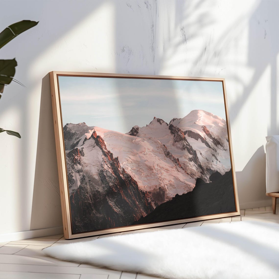 Mont Blanc Glaciers Glowing Pink Alpenglow Chamonix France Poster - Image 3