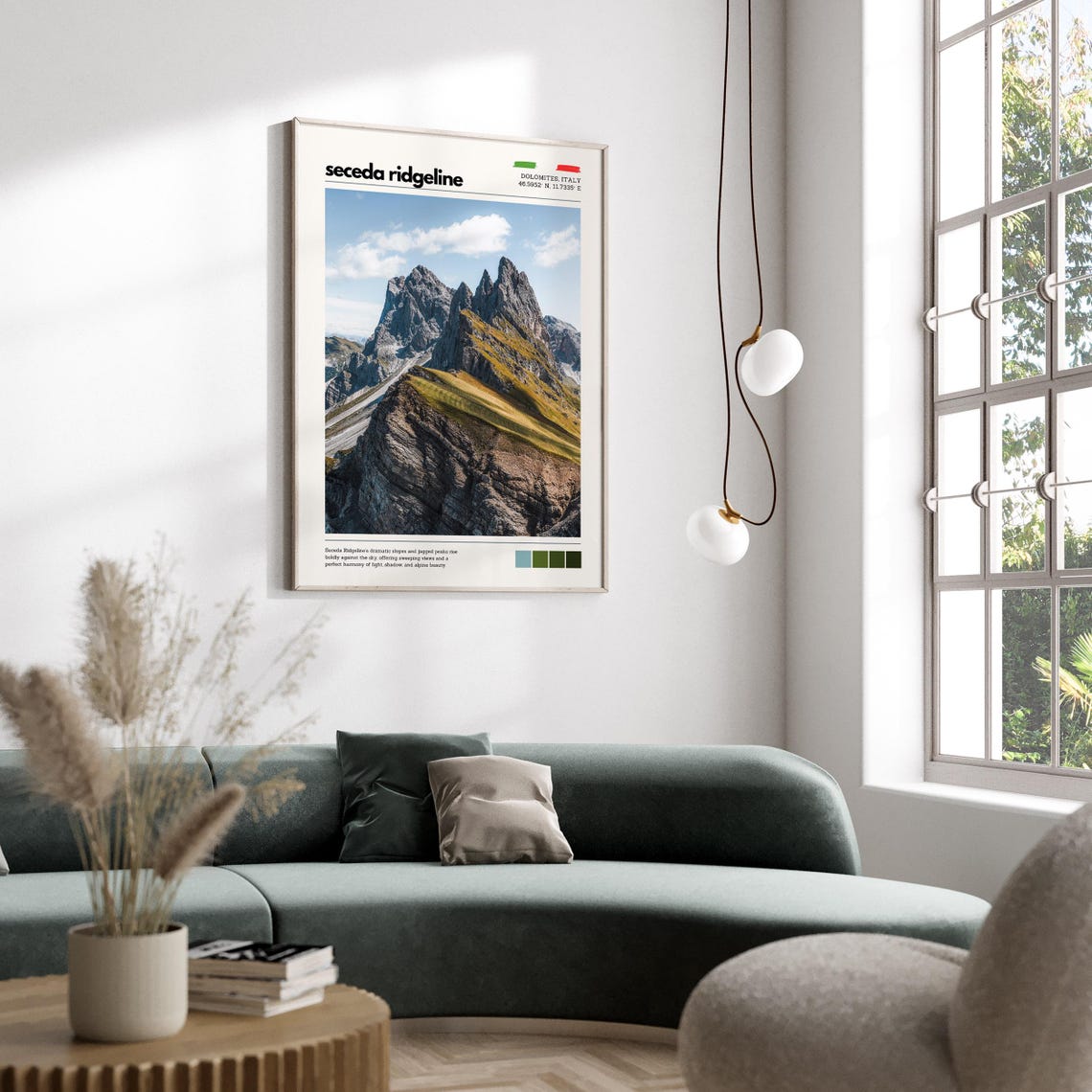 Seceda Ridgeline Dolomites Italy Jagged Alpine Peaks Travel Poster - Image 4