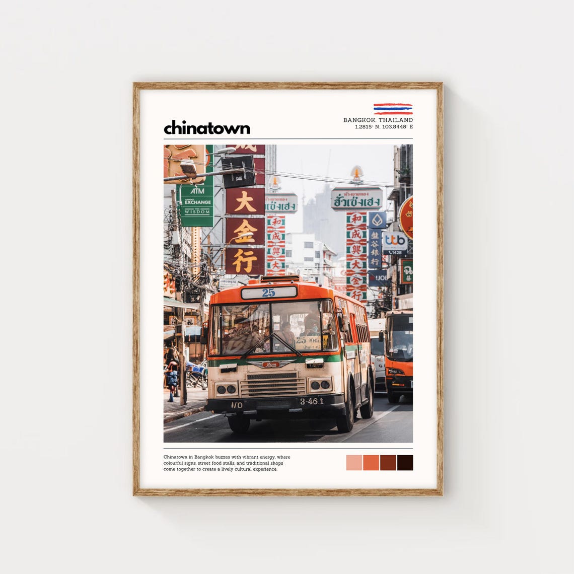Bangkok Chinatown Wall Art Thailand Travel Poster Vibrant Street Scene Print Asian Cultural Decor Urban Photography Gift For New Home - Image 5