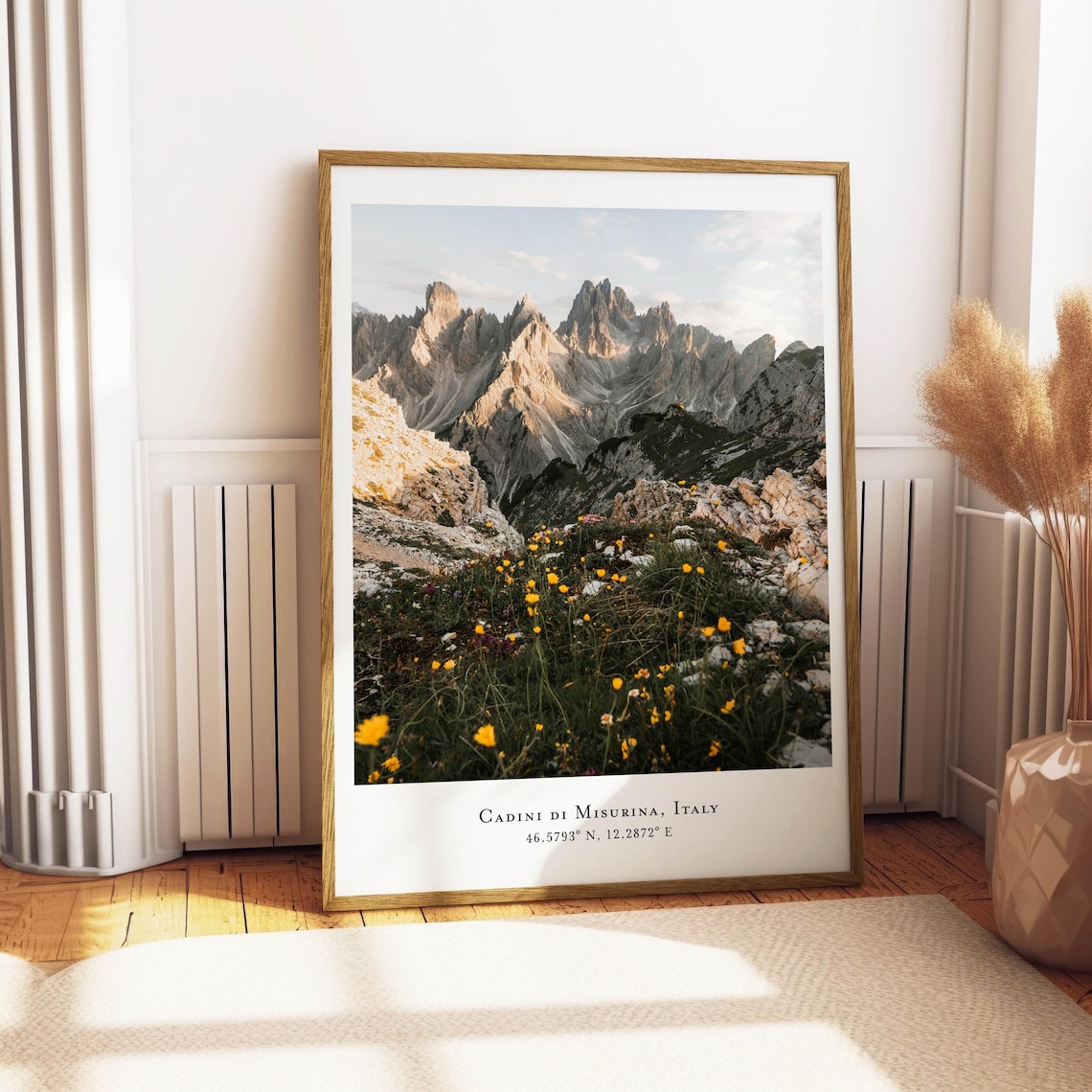 Cadini di Misurina Dolomites Italy Golden Wildflower Peaks Poster - Image 4
