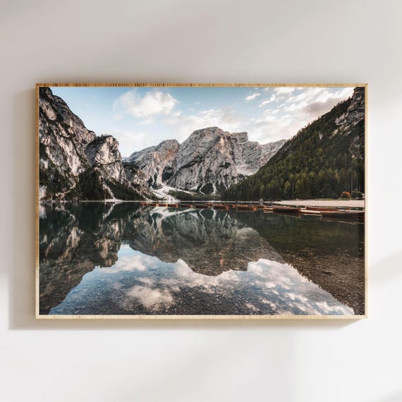 Lago Di Braies Dolomites Travel Poster, Italy