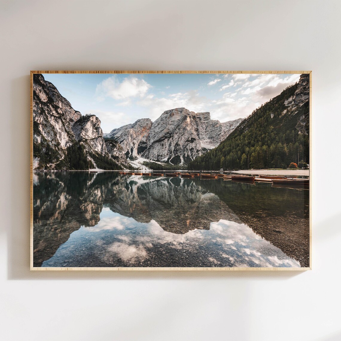 Lago Di Braies Dolomites Travel Poster, Italy