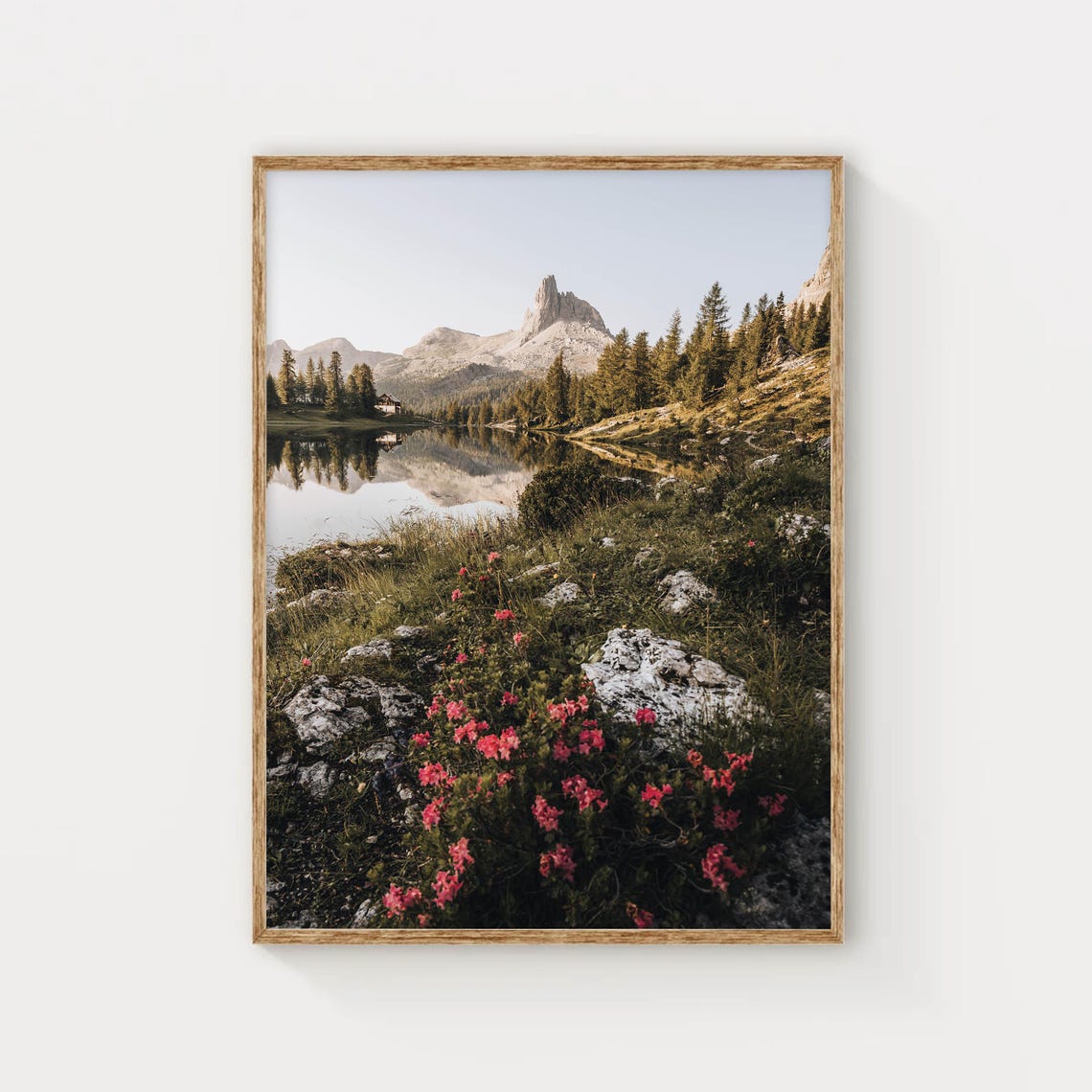 Lago di Federa Dolomites Alpine Mirror Blossoms Reflection Poster