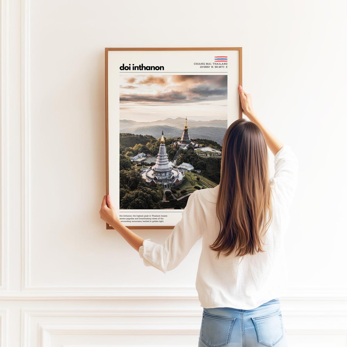 Doi Inthanon Chiang Mai Thailand Twin Pagodas Mountain Poster - Image 2