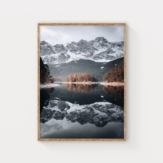 Eibsee German Alps Bavaria Germany Mountain Photography Wall Art Print Nature Decor Housewarming Gift Art For New Home