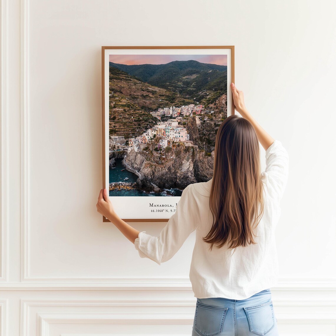 Manarola Cinque Terre Colorful Cliff Town Sunset Italy Poster - Image 4
