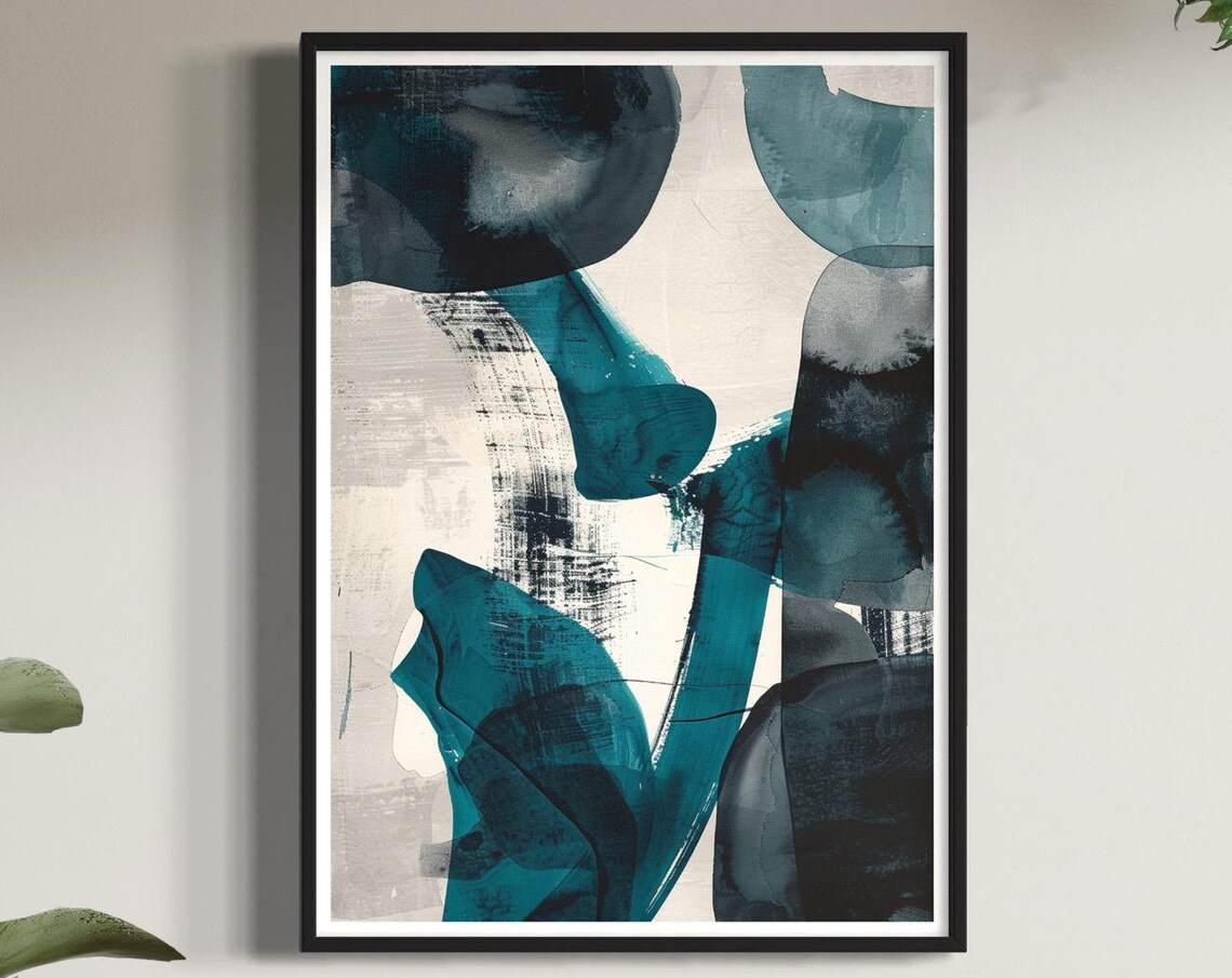 Abstract Geometric Art Print, Contemporary Mid-Century Modern