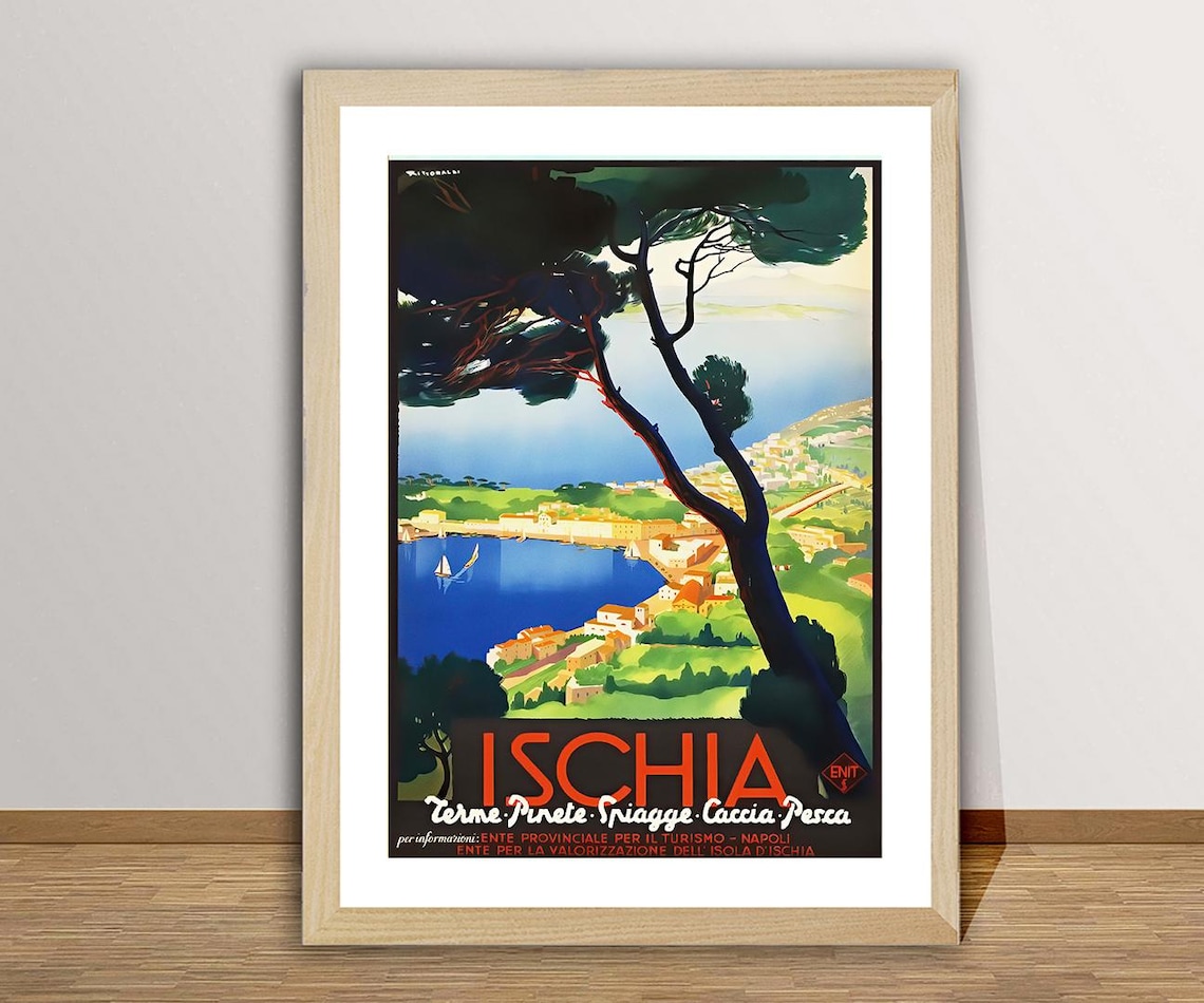 Ischia Vintage Travel Poster, Italy Travel Memories