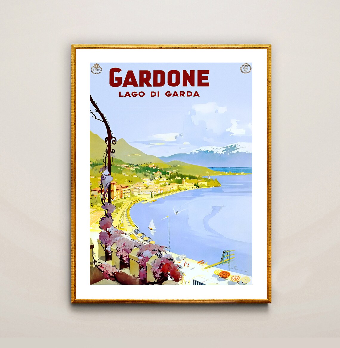 Gardone Lago Di Garda Vintage Travel Poster - Image 2
