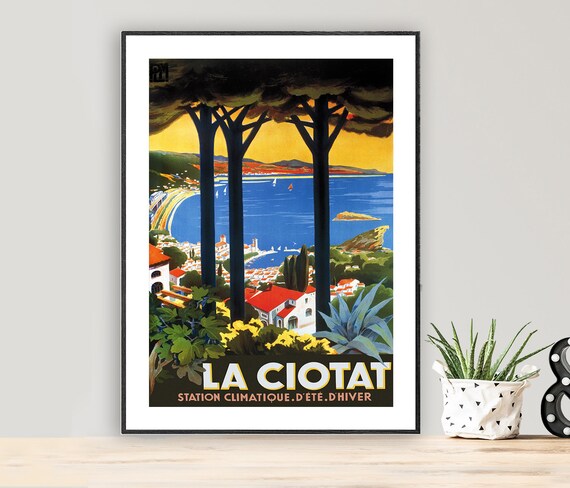 La Ciotat France Vintage Travel Poster, Travel Poster