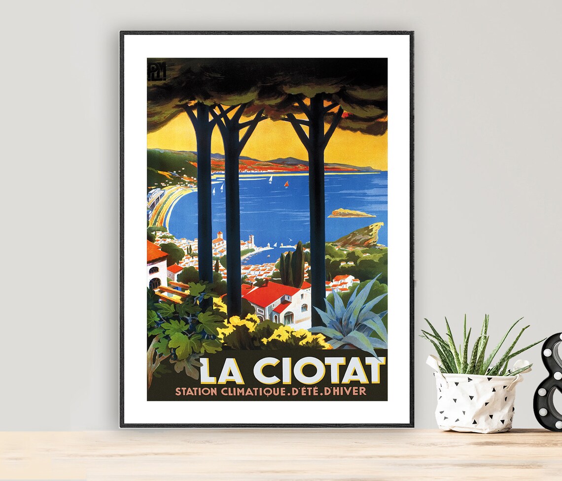 La Ciotat France Vintage Travel Poster, Travel Poster