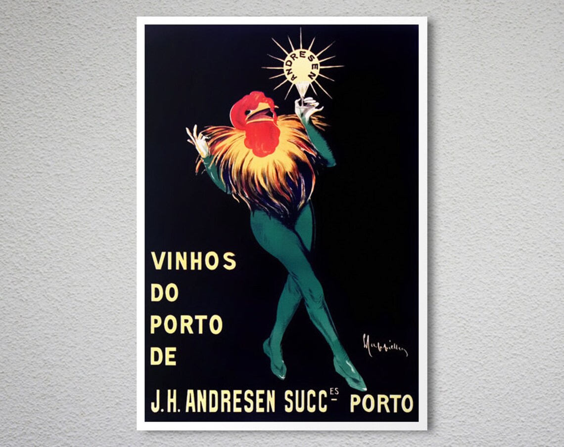 Vinhos Do Porto J.H. Andresen Vintage Portuguese Wine Advertising Poster - Image 2