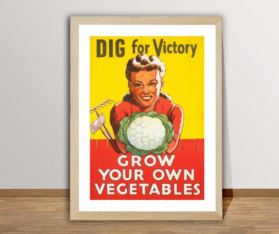 Grow Your Own Vegetable Vintage Fooddrink Poster Retro Motivational Poster Gift Idea Wall Decor