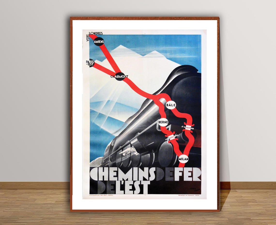 Chemins de Fer de l'Est Steam Train Alpine Route Vintage Travel Poster - Image 3