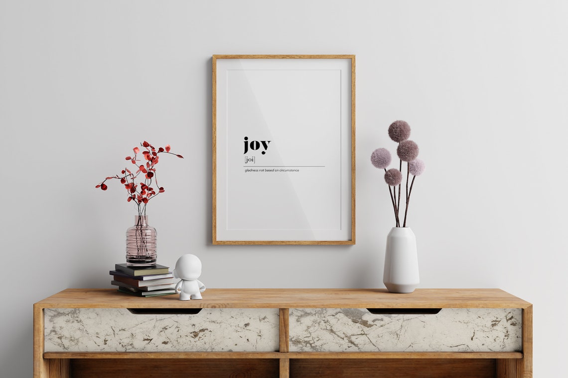 Joy Dictionary Definition Gladness Minimalist Word Meaning Wall Art - Image 3