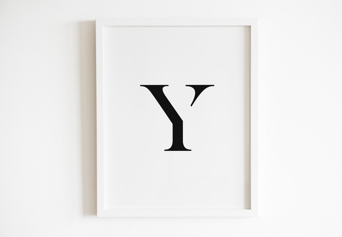 Letter Y Bold Serif Monogram Initial Alphabet Minimalist Poster