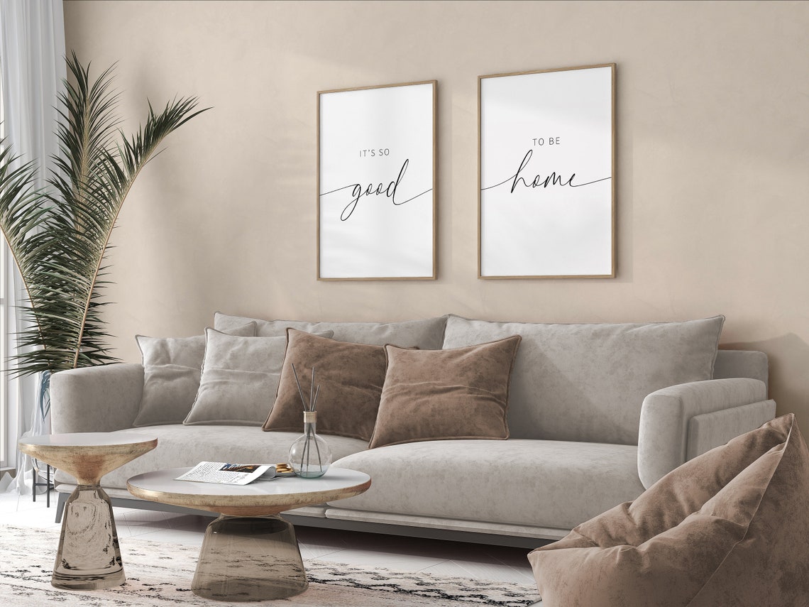 Its So Good To Be Home 2 Piece Quote Set Minimalist Typography Poster - Image 3