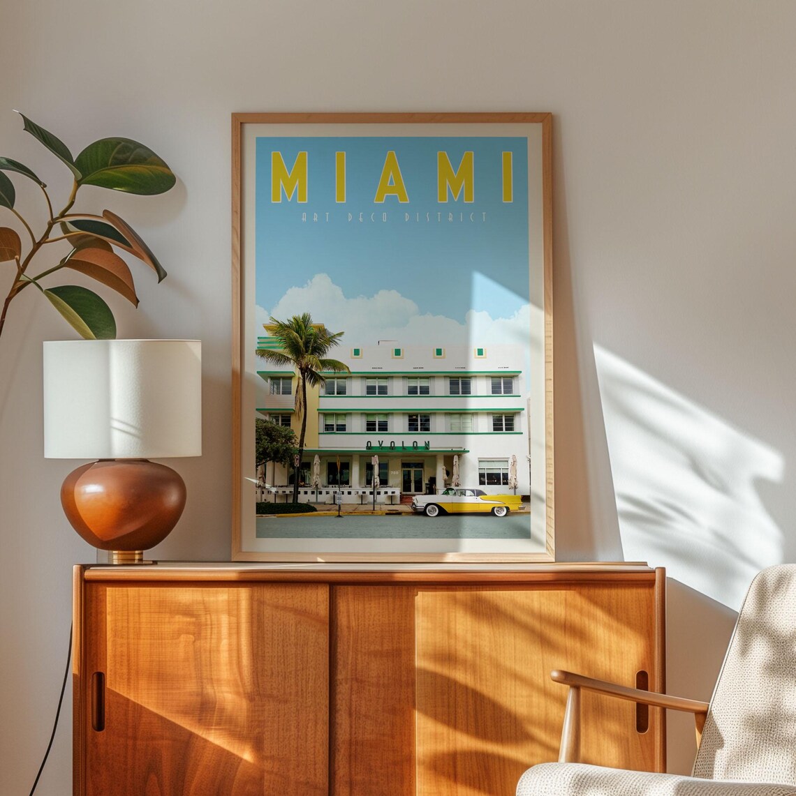 Miami Poster Avalon Hotel, Beach Deco Building Art Print