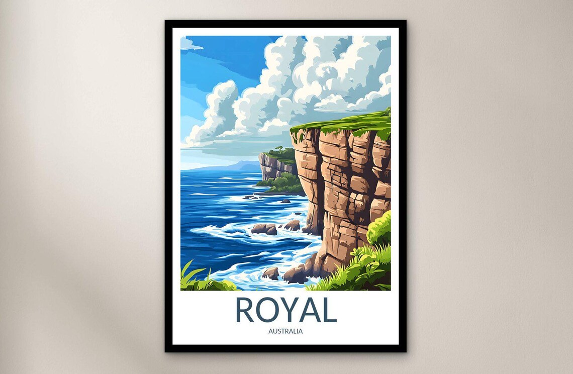 Royal National Park Australia Coastal Cliff Ocean View Scenic Travel Poster