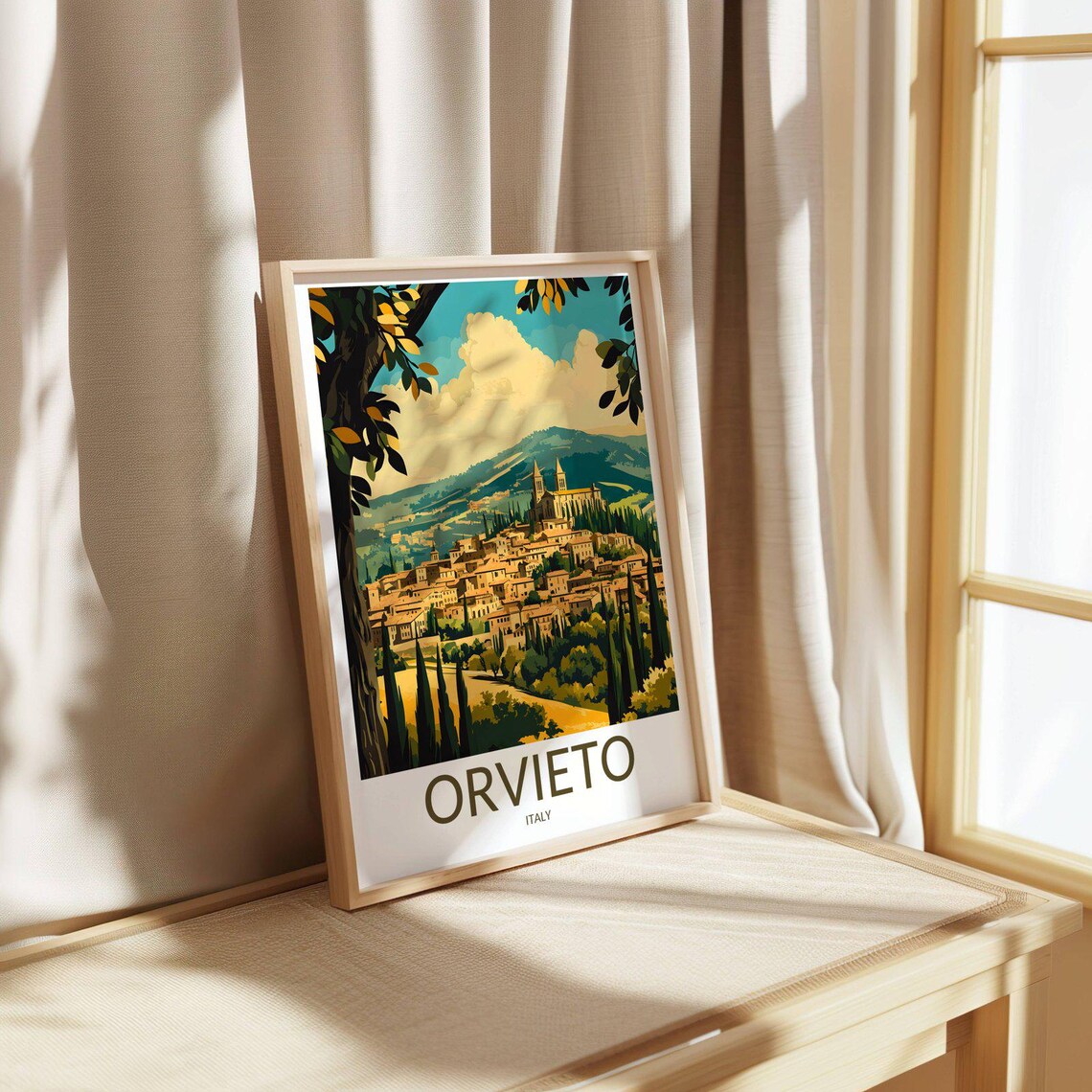 Orvieto Italy Hilltop Medieval Town Cypress Hills Travel Poster - Image 4