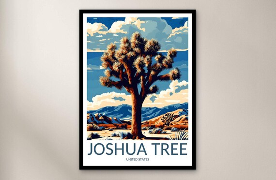 Joshua Tree Desert Sunset Mojave National Park Travel Poster