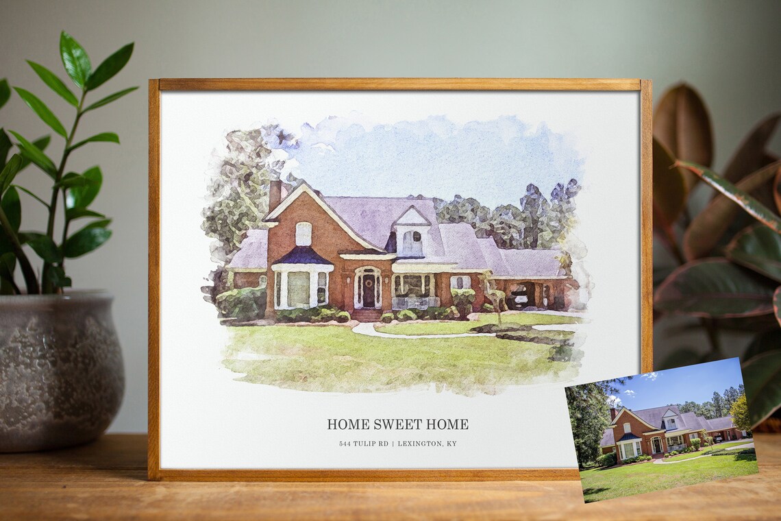 Custom House Painting, Personalized Watercolor Portrait - Image 4