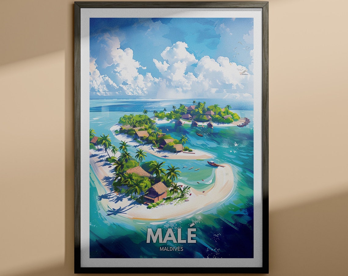 Male City Print Male Travel Poster Maldives Wall Art Print Maldives Home Decor Travel Wall Art Poster Unique City Print