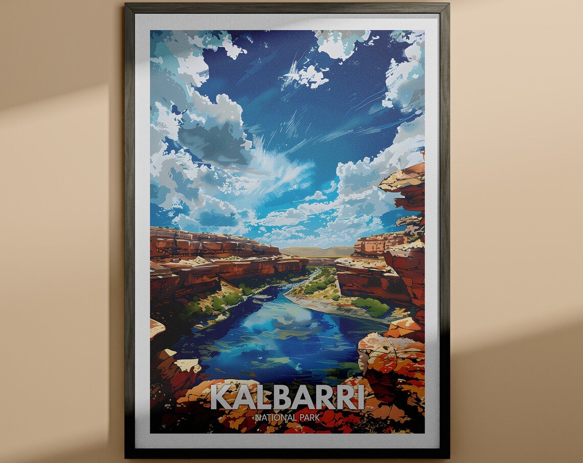 Kalbarri National Park Australia Red Rock Gorge Travel Poster