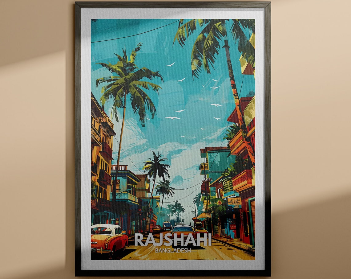 Rajshahi Print Rajshahi Travel Poster Bangladesh Wall Art Print Bangladesh Home Decor Travel Wall Art Decor Unique City Poster