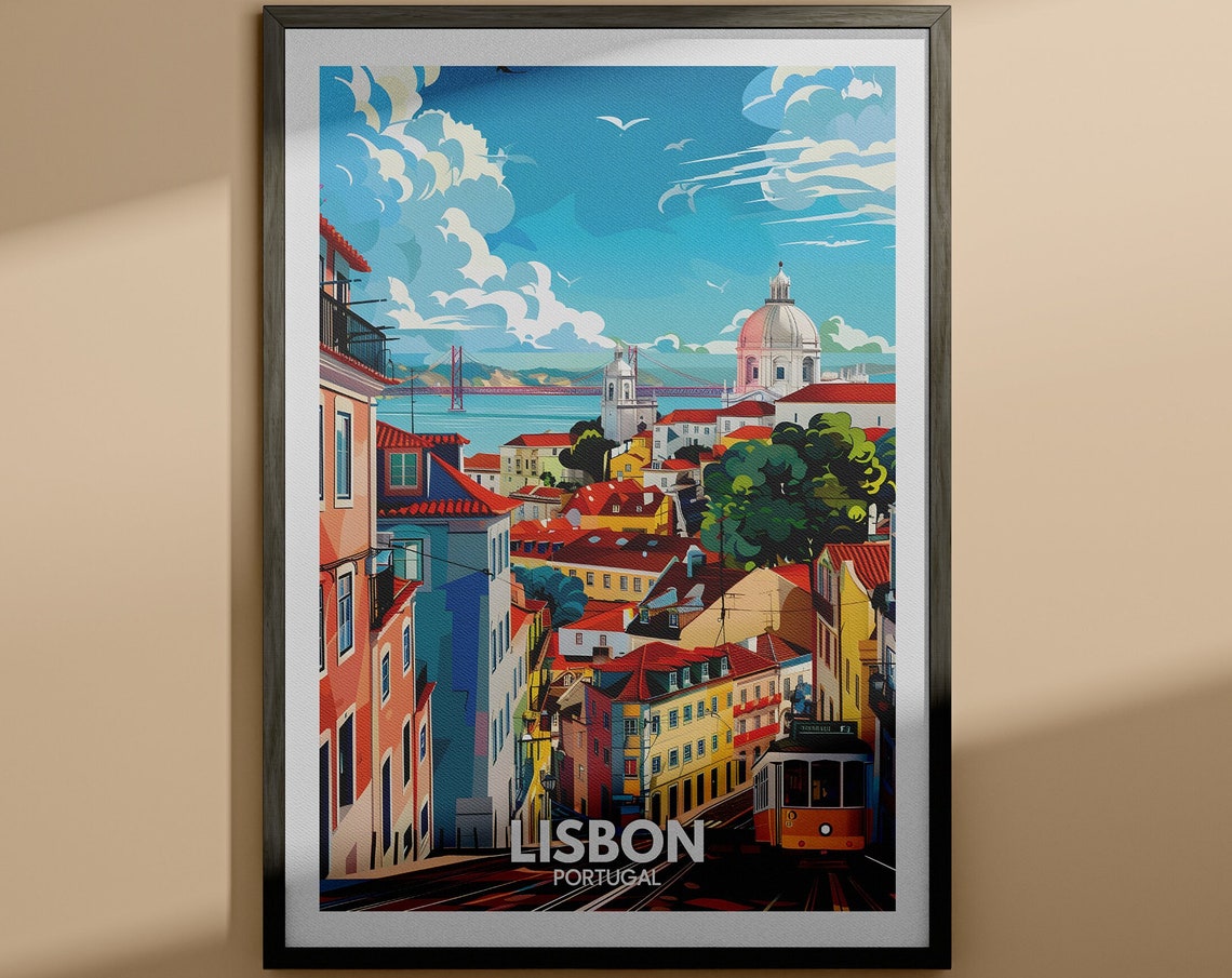 Lisbon Print Lisbon Travel Poster Portugal Wall Art Print Portugal Home Decor Travel Wall Art Decor Unique City Poster