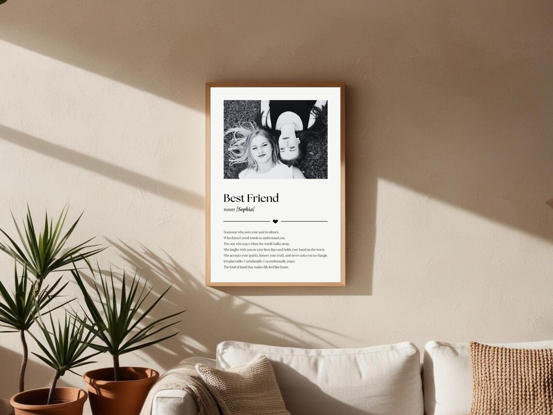 Best Friend Definition, Personalized Friendship Poster - Image 5