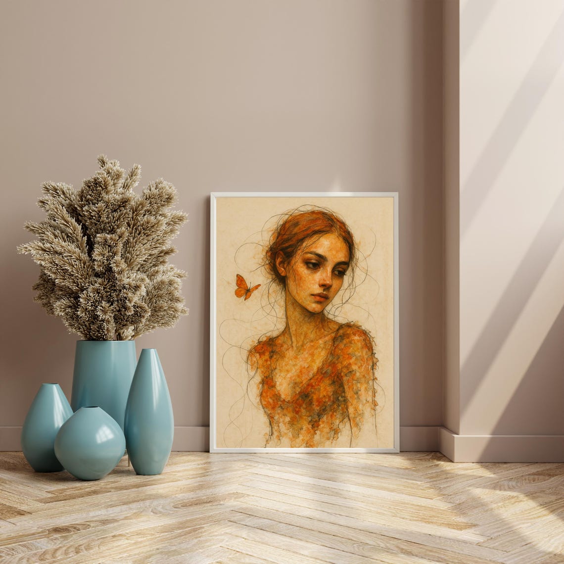 Autumn Inspired Woman Portrait, Vintage Renaissance - Image 2