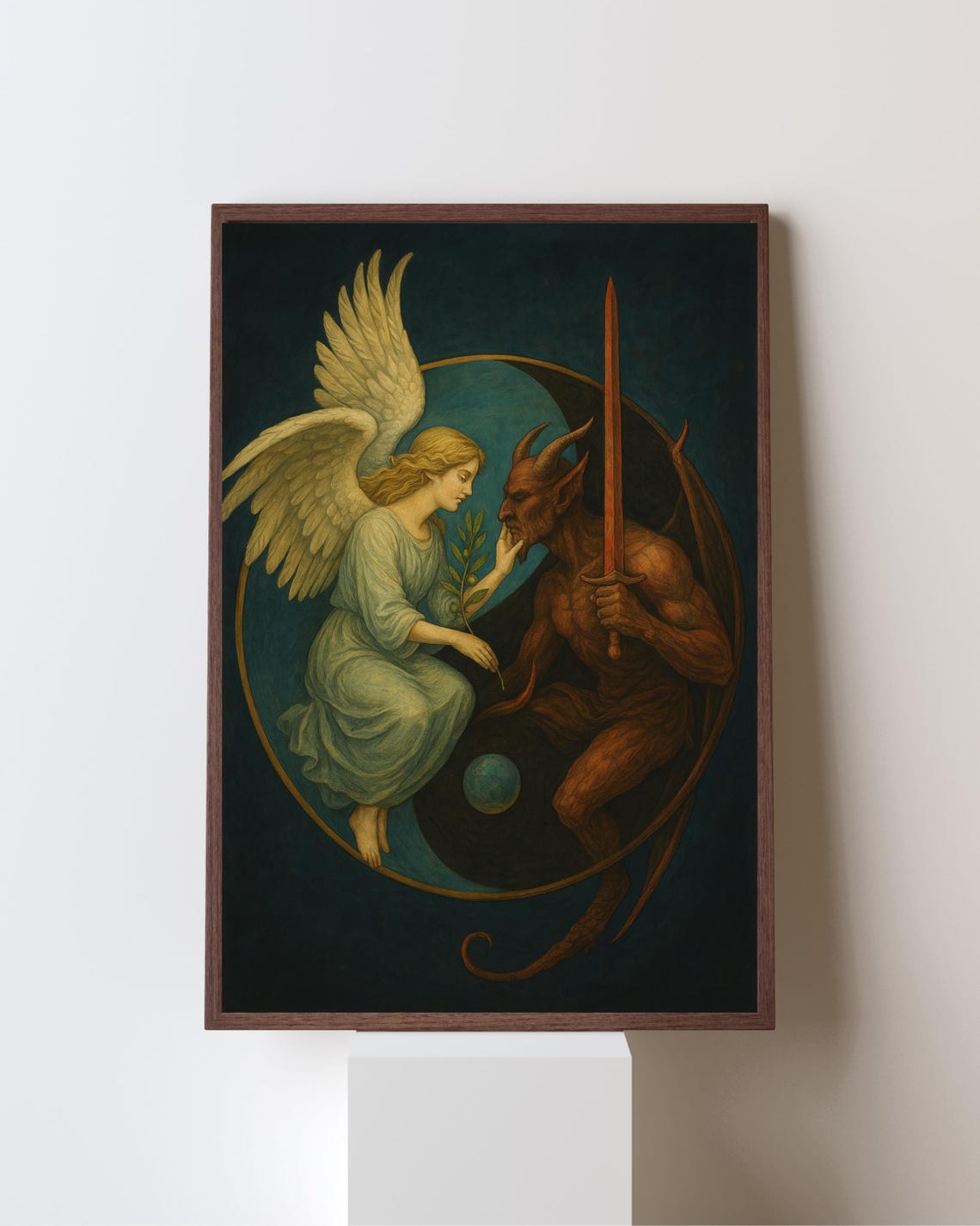 Angel And Demon Yin Yang, Gothic Fantasy Art Print - Image 4