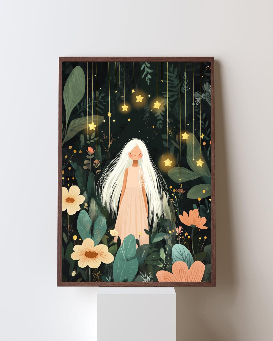 Magical Girl In Dreamy Garden, Nursery Decor - Image 2
