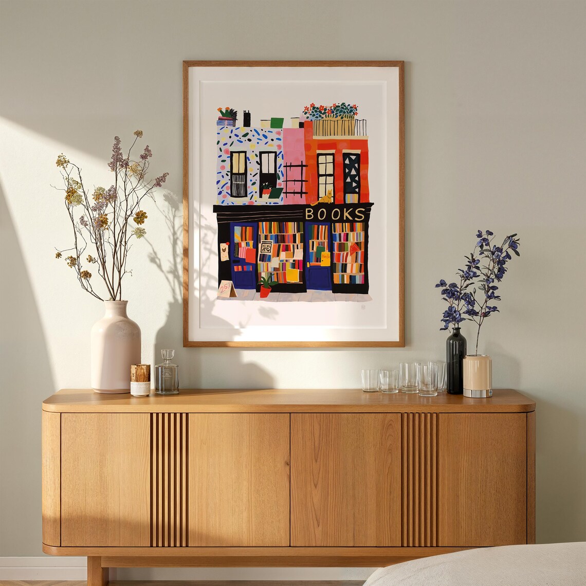 Bookstore Art Print, New York Bookshop Illustration - Image 2