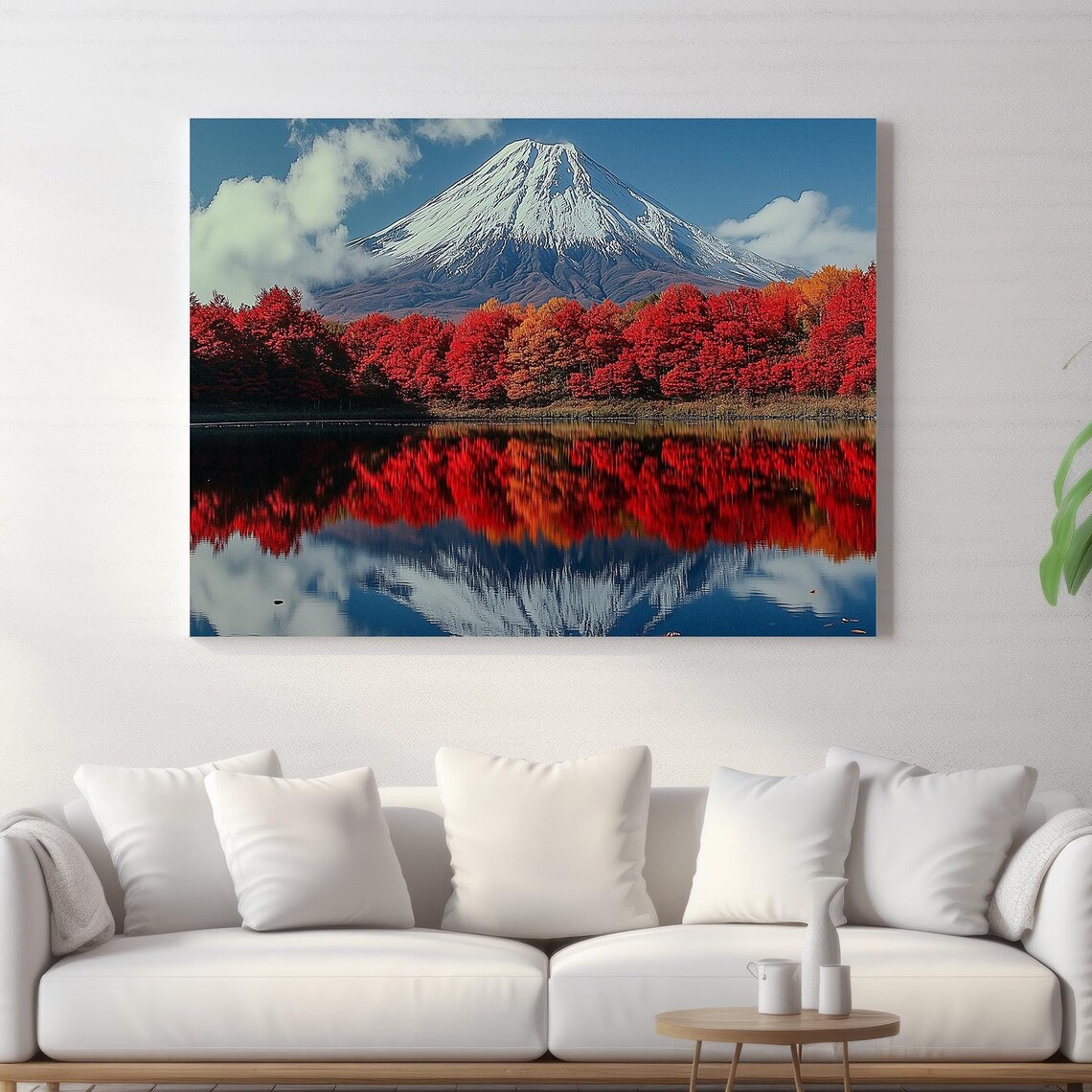 Mount Fuji Autumn Lake Reflection Poster Red Foliage Japan Scenery - Image 2