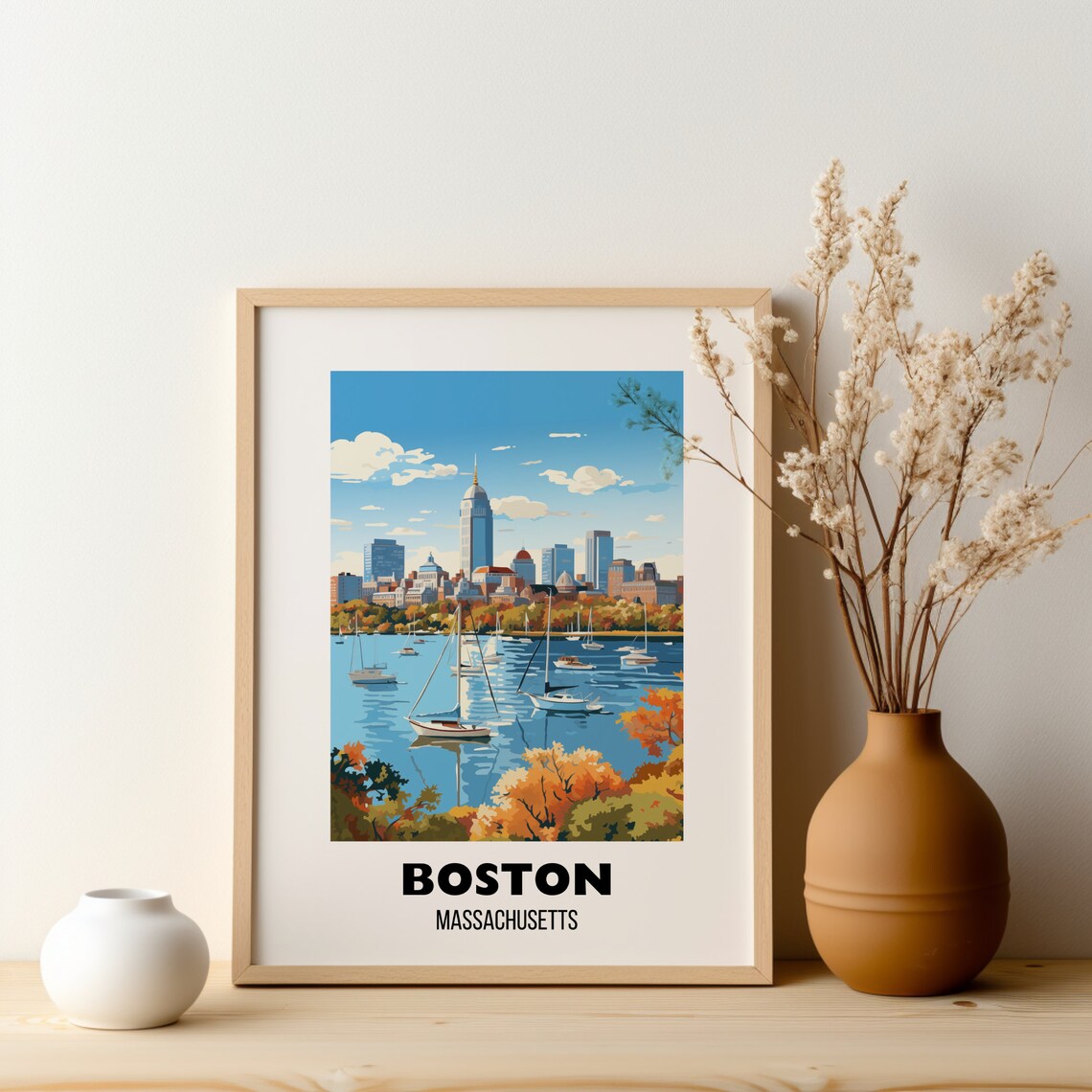 Boston Travel Poster, Massachusetts City Art Print - Image 2