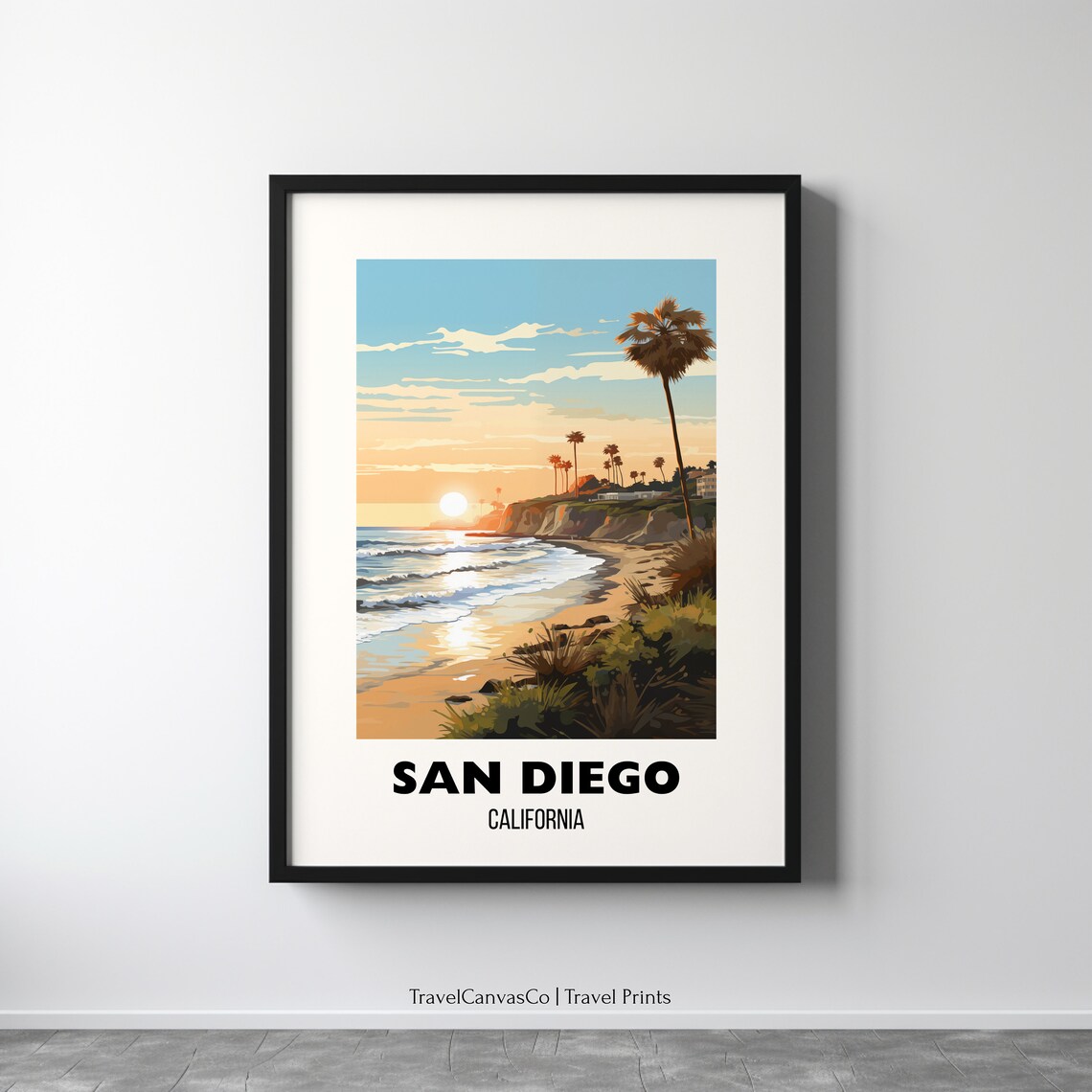 San Diego Retro City Travel Poster Print